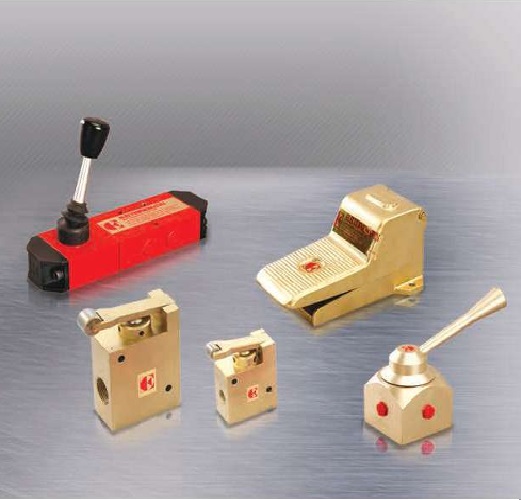 Pneumatic Valves, manually operated
